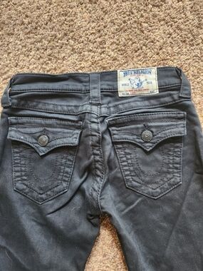 True Religion Black Flap Pocket Capri